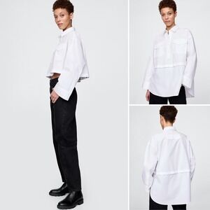 NWT Gap x HFR Convertible Shirt by A. Potts XS/S Small Optic White Cotton Poplin